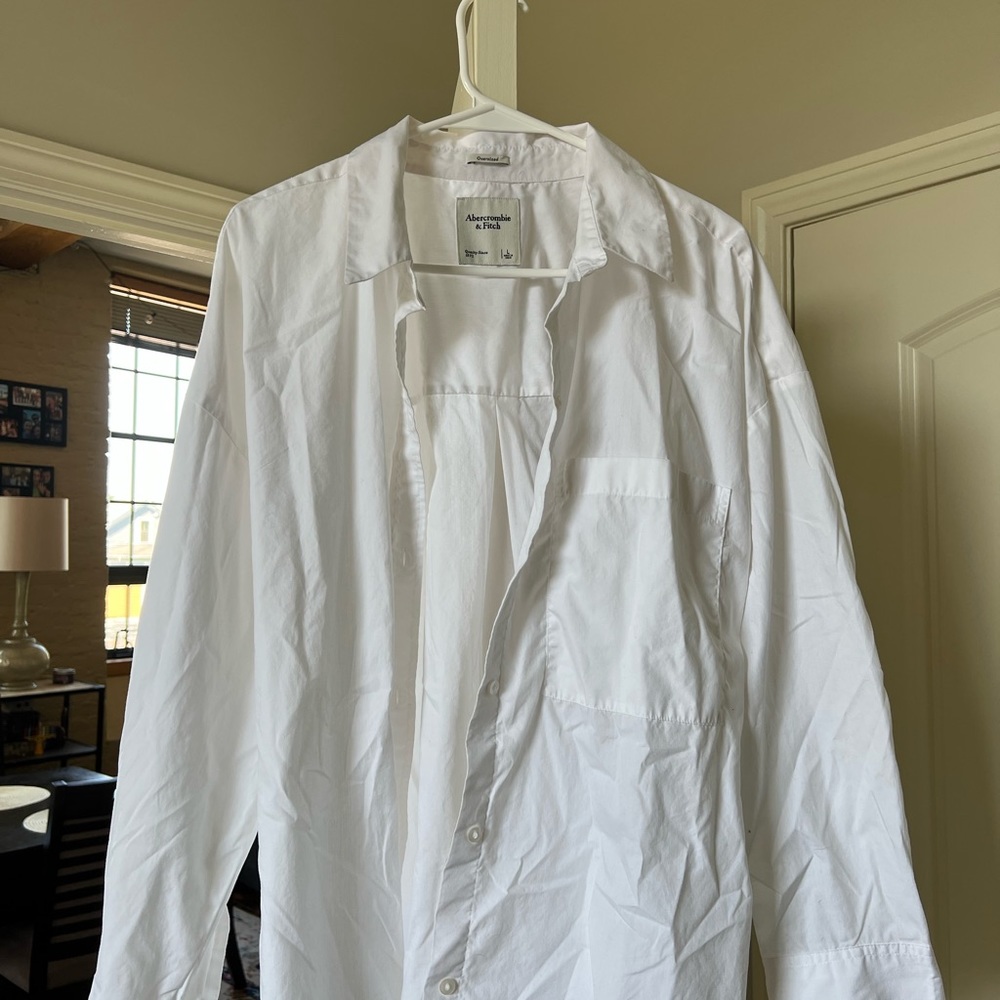 Abercrombie and Fitch oversized white shirt